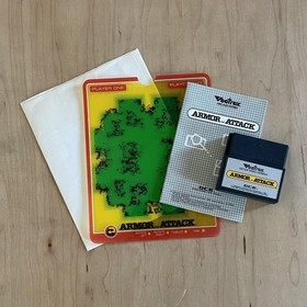 VECTREX Gaming Cartridge ARMOR ATTACK 1982 Complete in Box Tested Manual Overlay