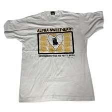 VTG 90s Alpha Sweetheart T-Shirt XL Screen Stars Single Stitch USA 1990 Greek