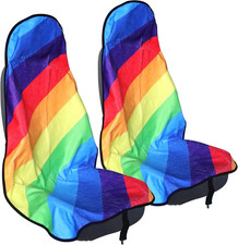 Waterproof Car Seat Covers For Gym Beach Hiking - Rainbow 2 Pack