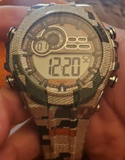 Men's Digital Armitron 40/8188 Camouflage Multifunction Watch. Excellent.