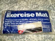 DP Vintage Double-Sided 72" x 24" Red Blue Exercise Mat Exercises Printed on Mat