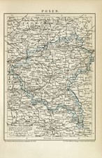 Posen Poznan historische Landkarte Deutsches Reich Karte Lithographie ca. 1892