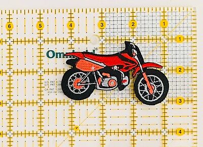 Dirt Bike Motorcross Racing Red Iron on Embroidered Patch applique #1774R 