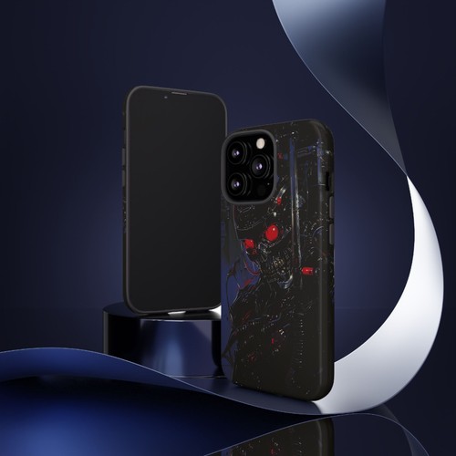 Phone Ink - Tough Case for iPhone Galaxy Pixel - Dark Cyborg Skull Android Robot - Picture 61 of 179