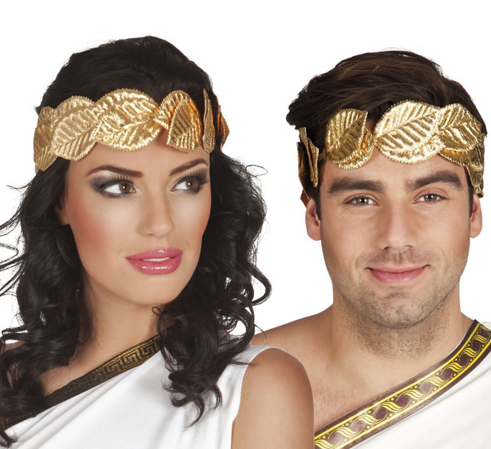 Gold Laurel Wreath Headband Unisex Greek Gods Roman Fancy Dress Accessory