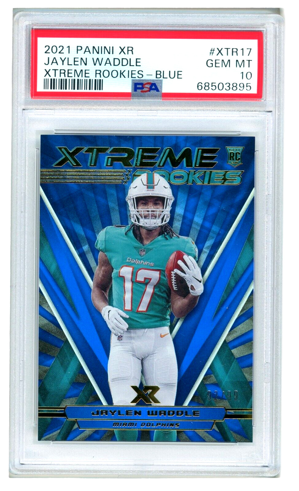 Jaylen Waddle Panini XR Xtreme Rookies #XTR17 Blue