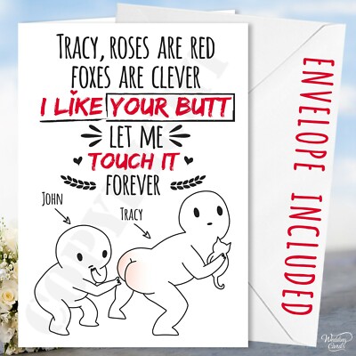 Biglietto Anniversario Matrimonio Touch Sedere Bum Sedere Marito Moglie Personalizzata Lui Lei Si Ebay