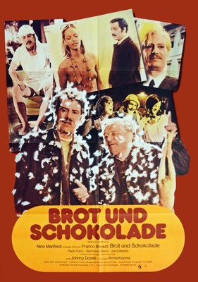 Nino Manfredi Anna Karina BROT UND SCHOKOLADE EA-Filmplakat A1 gefaltet 1974