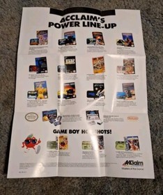 NARC Nintendo Nes Rare Poster Nice Authentic Fast Shipping Insert 
