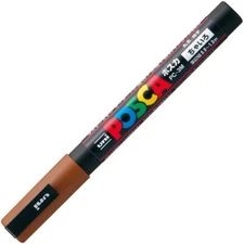 Uni Posca PC3M.21 Water-Based Paint Marker, Fine Point, Brown