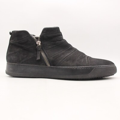 Bruno Bordese Men's EU 43 Mid Top Sneakers Shoes Black Zip Shoes Casual