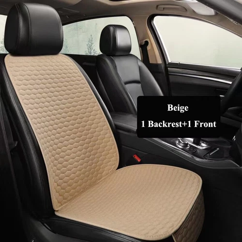 Linen Front Rear Car Seat Cover Protector Seat Back Cushion Pad Mat Fr Truck SUV - Bild 18 von 24