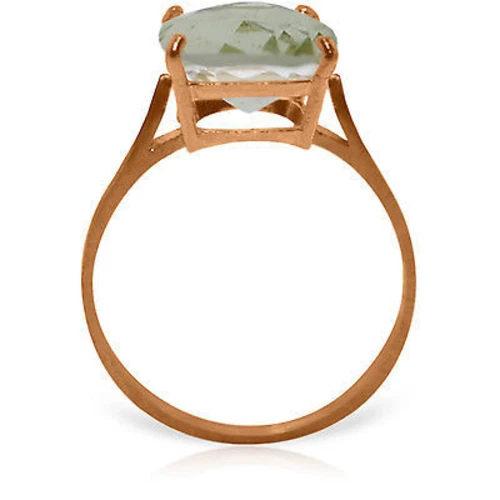 Nuevo anillo de amatista verde encuadernado en oro rosa macizo de 14K de 3,6 CTW Foto 2 de 4
