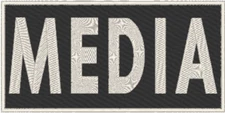 MEDIA Patch  W/ VELCRO® Brand Fastener Tactical Emblem White