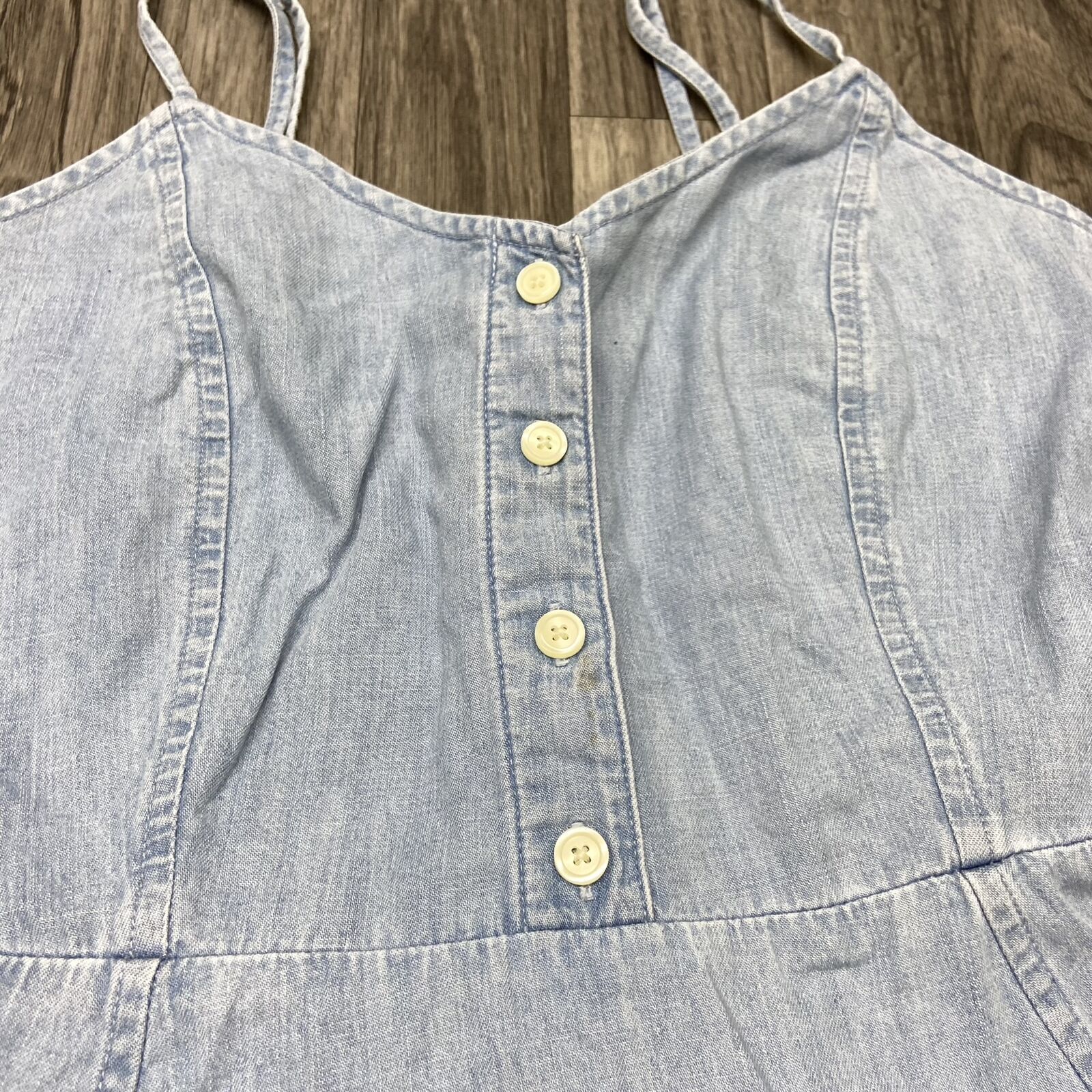 GAP Button Front Adjustable Strap Blue Denim Casu… - image 9