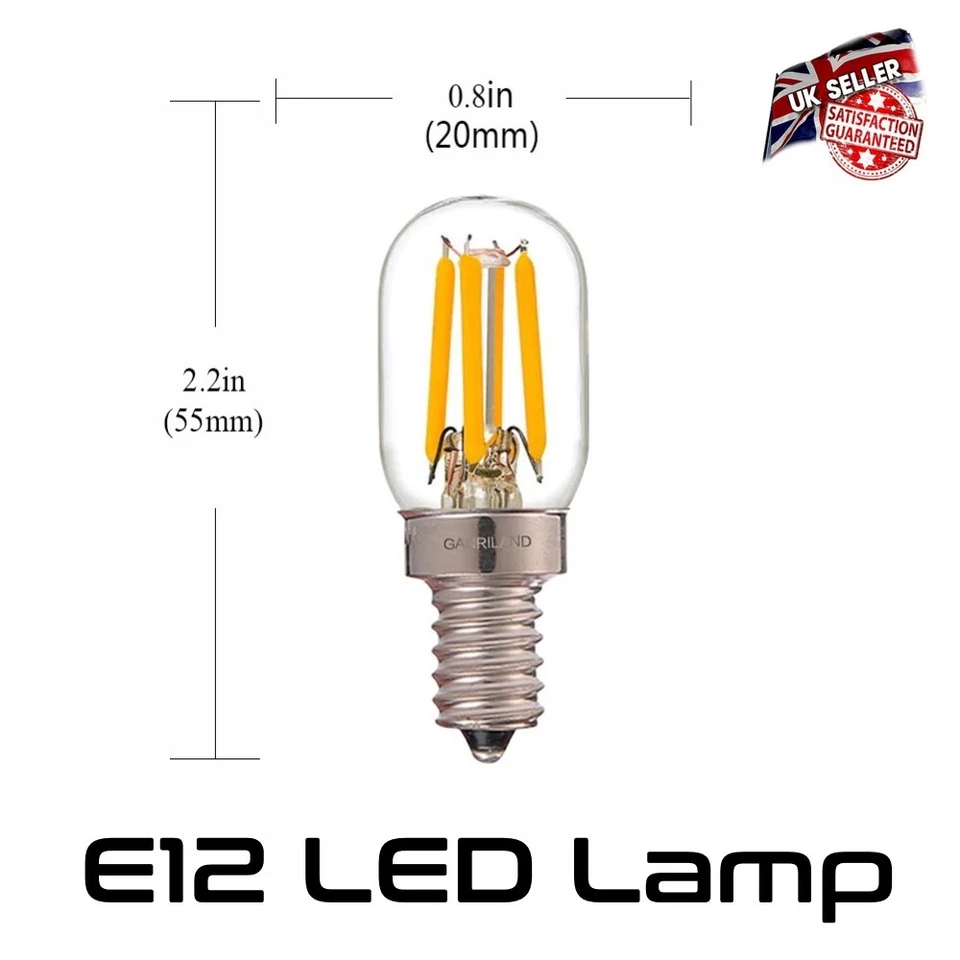 E12 LED Bulb Filament Retro Lamp 2w (20w) Small Screw 240V Warm White Light - Image 2 of 4