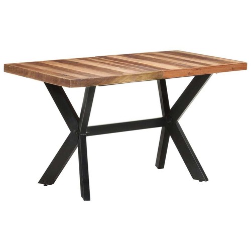 Solid Wood Dining Table Industrial Timber Steel Legs Kitchen Cafe Desk Rectangle - Picture 9 of 10