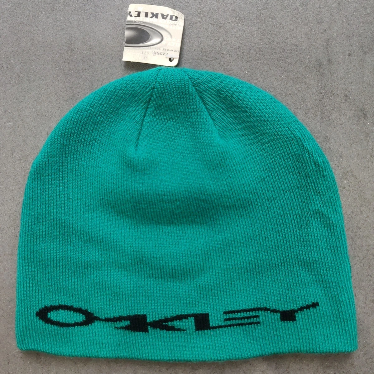 New Y2K Oakley Green Spellout Skully Beanie Hat NWT 2000s | eBay
