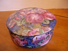 VINTAGE C & F ENTERPRISES GLAZED PORCELAIN COVERED DISH ~ Hand Painted  ~ EUC