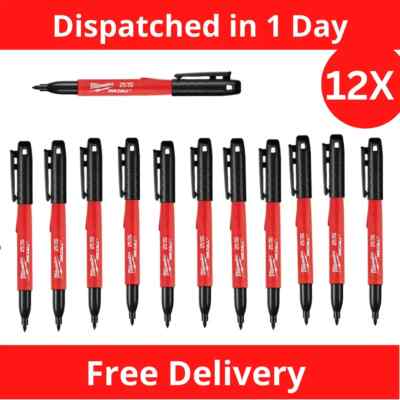 Milwaukee Inkzall Jobsite Permanent Marker, Fine Point Black (12-Pack) New