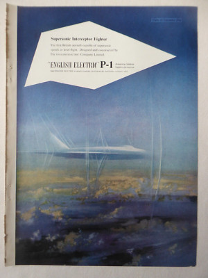 9/1954 PUB ENGLISH ELECTRIC AIRCRAFT P.1 SUPERSONIC FIGHTER RAF ORIGINAL ANZEIGE