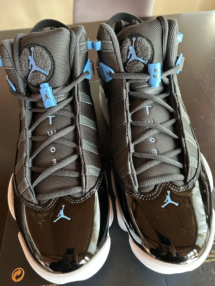 Nike Air Jordan 6 Rings Black Anthracite University Blue UNC 322992-041 Men's - Image 3 of 4