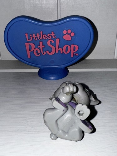 Authentic Littlest Pet Shop LPS #916 Gray & Purple Bulldog with Green Eyes EUC - Picture 5 of 6