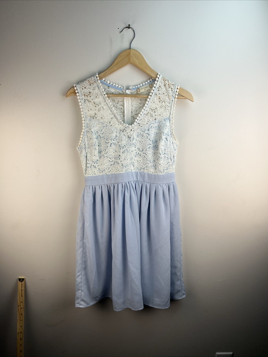 Altar'd State Dress Adult Medium Blue White Lace Sleeveless Knee Women A91  | eBay