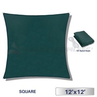 12' X Sun Shade Sail Uv Block Fabric Canopy In Green Square For Patio Garden... 12' X Sun Shade Sail Uv Block Fabric Canopy In Green Square For Patio Garden...