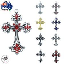 Cross / Crystal Pendant 68mm - 1 Piece per pack - Assorted Colours Available