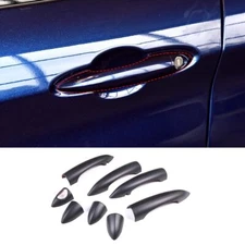 Matte Black Side Door Handle Cover 8pcs For Alfa Romeo Giulia /Stelvio 2017-2020