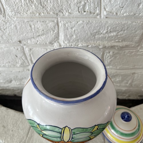 Apothecary Jar With Lid Vintage Handpainted Olasena Ceramic Majolica Italian - Picture 8 of 15