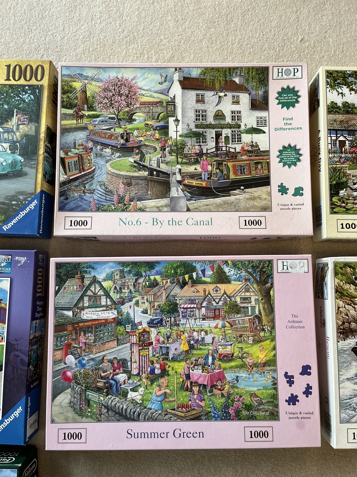 Bundle job lot 8 Jigsaw puzzles 1000 Pieces HOP, Falcon, Ravensburger