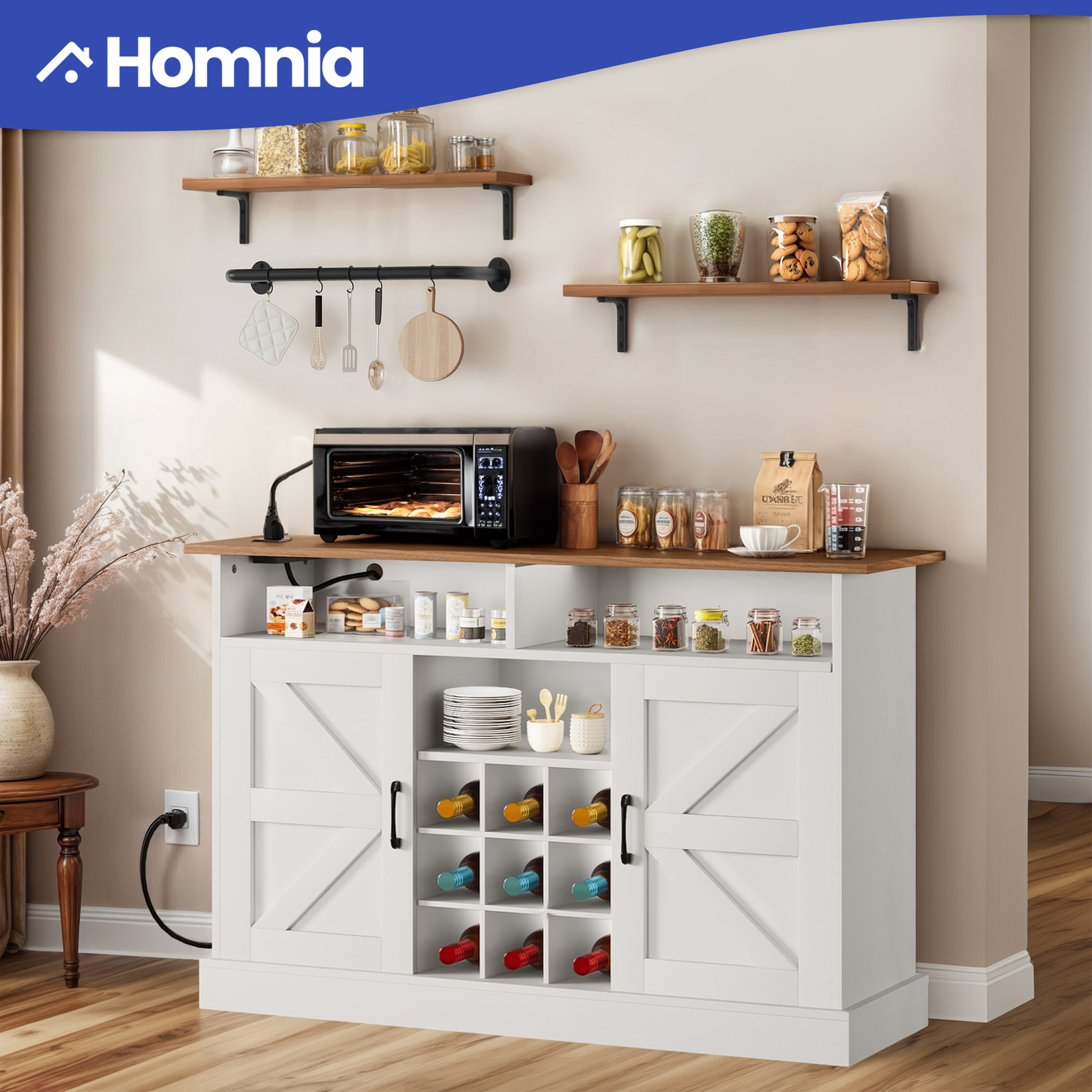 Liquor Sideboard Coffee Home Bar Cabinet Wine Display Storage Floating Shelves