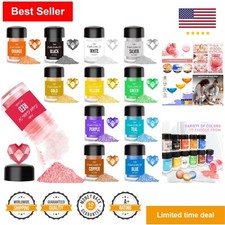 Luster Dust Edible Set - 12 Colors - Metallic Food Grade Glitter Dust Powder