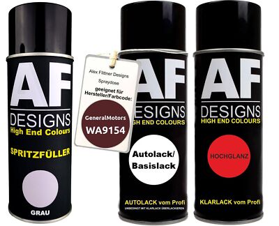 Spritzfüller Set für GeneralMotors WA9154 Dark Garnet Red Metallic Klarlack Spri
