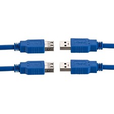 2x 15ft USB 3.0 Extension Cable Type A Male to A Female Extender HIGH SPEED Blue