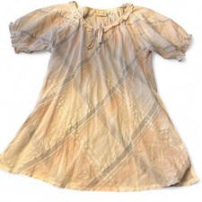 Peach  gray  babydoll top with ruffle details