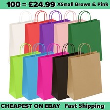 Christmas Paper Bags with Handles – Gift, Party, Brown – Multi Sizes & Colours