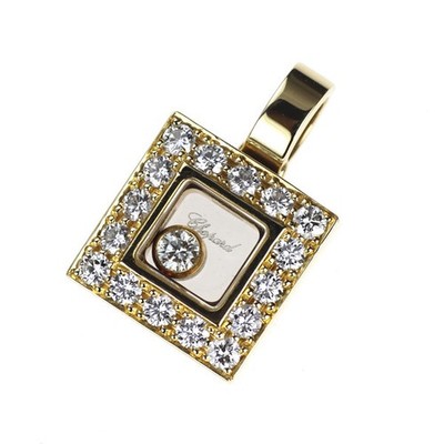 Chopard K18YG Diamond Pendant Top Happy Diamond - Auth free shipping from Japan-