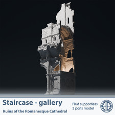 Puerta de fachada de templo románico | Wargame Terrain | 1 pieza | Impreso FDM