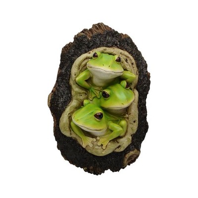 Comfy Hour 9'' Frogs in Tree Cavity Wall Decoration   Polyresin, Hook Optional