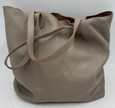 Cuyana Classic Structured Women's Handbag Brown Leather Double Handle Tote Bag