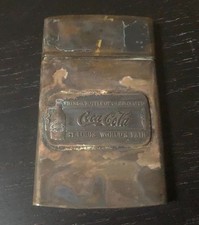 Early 1900's Coca-Cola Brass Match Safe Cigarette Holder Case - St. Louis Fair