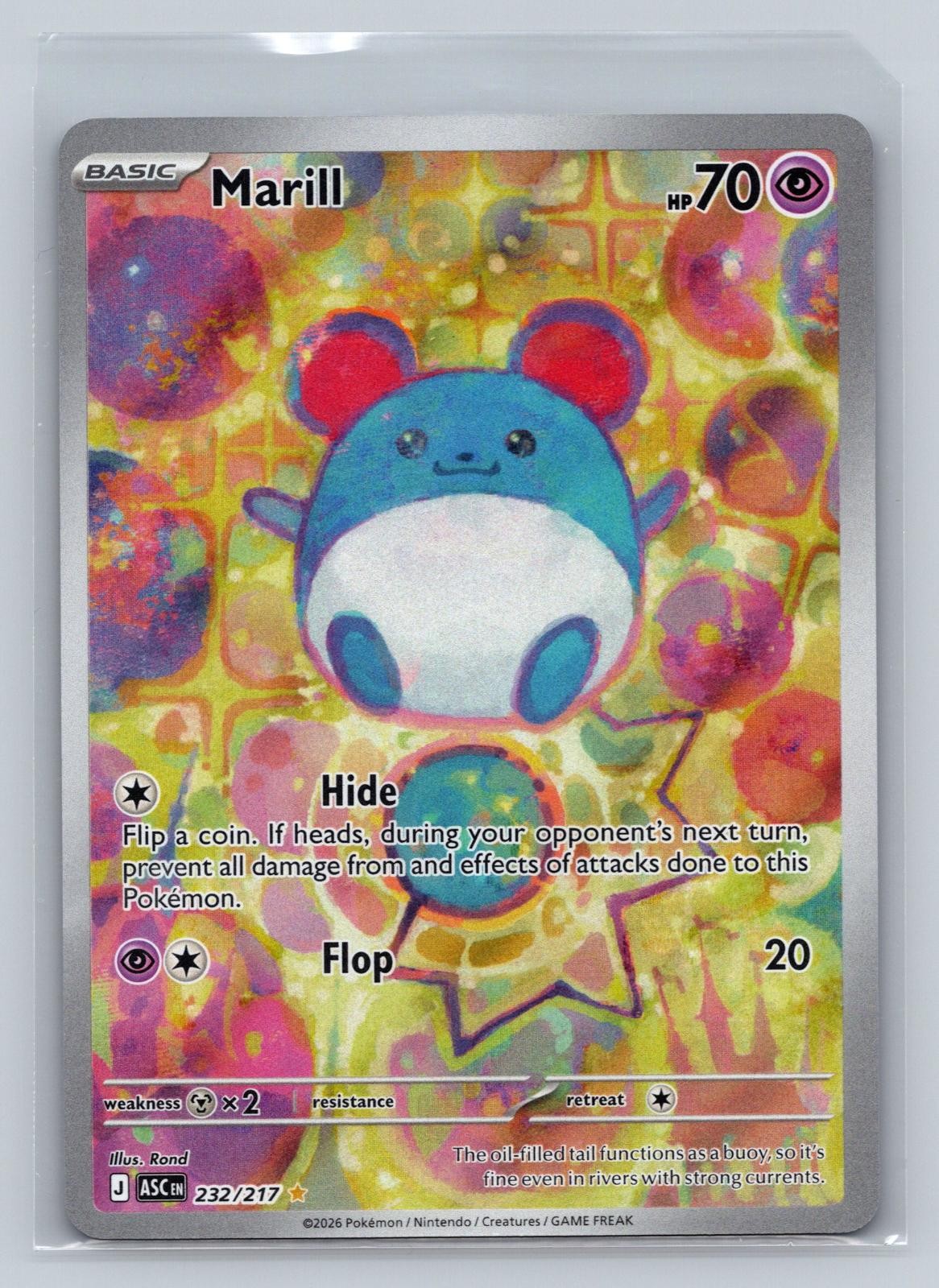 MARILL 232/217 ILLUSTRATION RARE ASCENDED HEROES POKEMON HOLO NEAR MINT