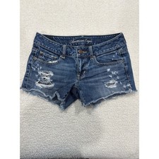 American Eagle Vintage Y2K 90s 2000s Micro Mini Denim Jean Short Distressed 2
