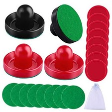 Air Hockey Accessories - Pushers, Pucks  Paddles 4 Pushers, 8 Red Red, Black