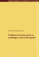 Problemas De DemarcacióN En MorfologíA Y Sintaxis Del EspañOl Arquiola Buch 2018
