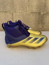 Adidas SM ADIZERO Chaos Co Football Lineman Cleats gold/blue Mens size 13.5