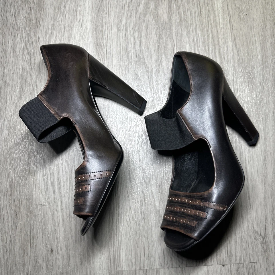 Zapatos de salón PRADA para mujer elásticos con tirantes en el tobillo y punta abierta EURO 38,5 Foto 4 de 4